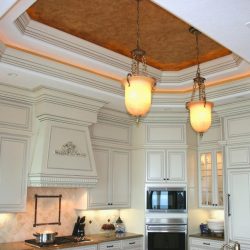 Kitchen Renovation - Ceiling Cutouts with Heavy Molding and Faux Paint Finish